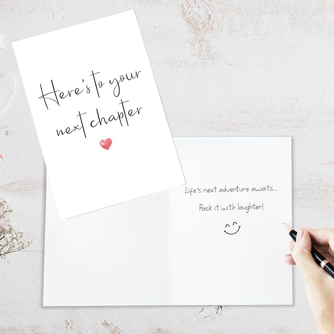 Funny New Chapter Good Luck Card for Him Her, New Job, Goodbye, Farewell, Leaving Work Card for Coworker Colleague Friend, Funny Retirement Gift for Boss Coworker