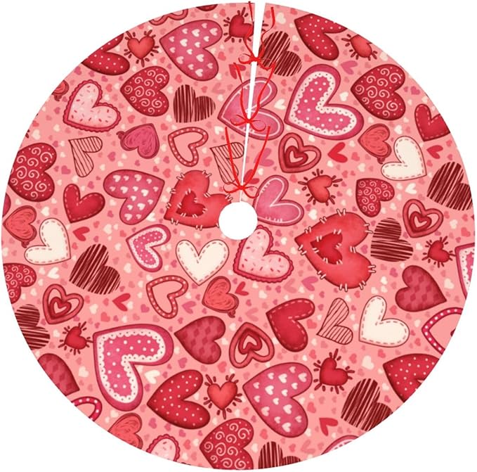 Valentine's Day Tree Skirt Xmas Tree Mat Christmas Tree Ornaments Decorations Holiday Party Indoor Outdoor 36"