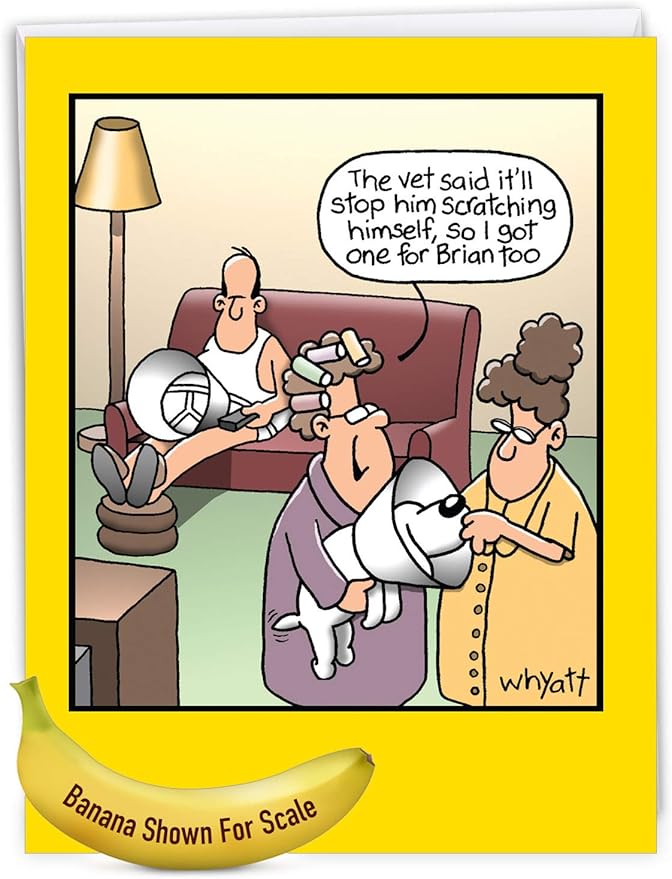 NobleWorks -1 Funny Birthday Card Inappropriate (8.5 x 11 Inch) - Humor Cartoon Bday Notecard with Envelope - Stop Scratching J8304BDG