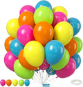 Rainbow Balloons, 50Pcs 12 Inches Yellow Orange Hot Pink Lime Green Neon Balloons Multicolor for Kids Colorful Rainbow Birthday Tropical Pool Party Supplies Baby Shower Backdrop Decorations