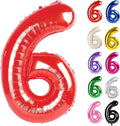 Red Number 6 Balloon 40 Inch, 6 Balloon Number, 6th Birthday Decorations, Red Party Supplies for Boys Girls