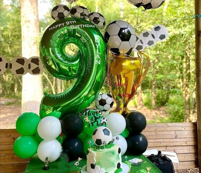 Dark Green 9th Birthday Balloon, Foil 40 Inch Happy 9 19 29 90 Birthday for Men And Women, Foil Balloons Decoratins for Wedding Anniversary, Single, New Year, Party Syupplies