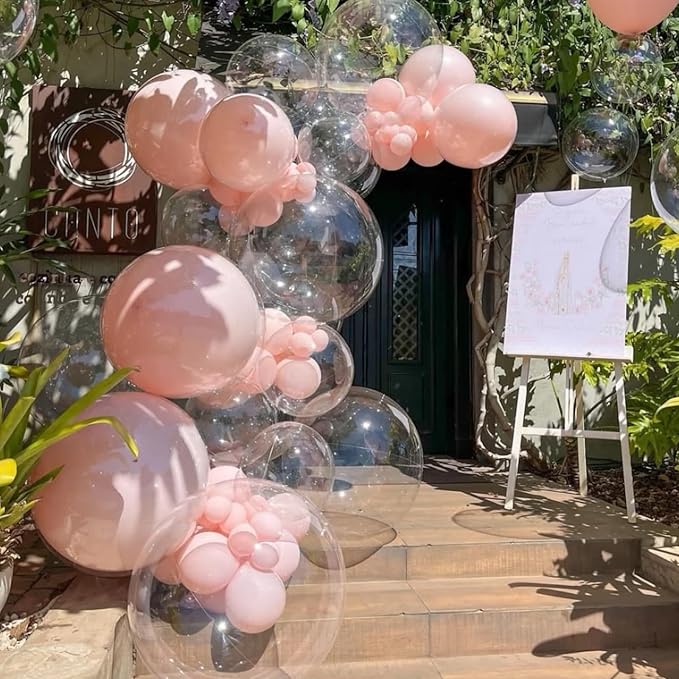 105pcs Clear Balloons 12inch Party Latex Balloons for Boys Girls Birthday Baby Shower Gender Reveal Wedding Sunflower Party Decorations