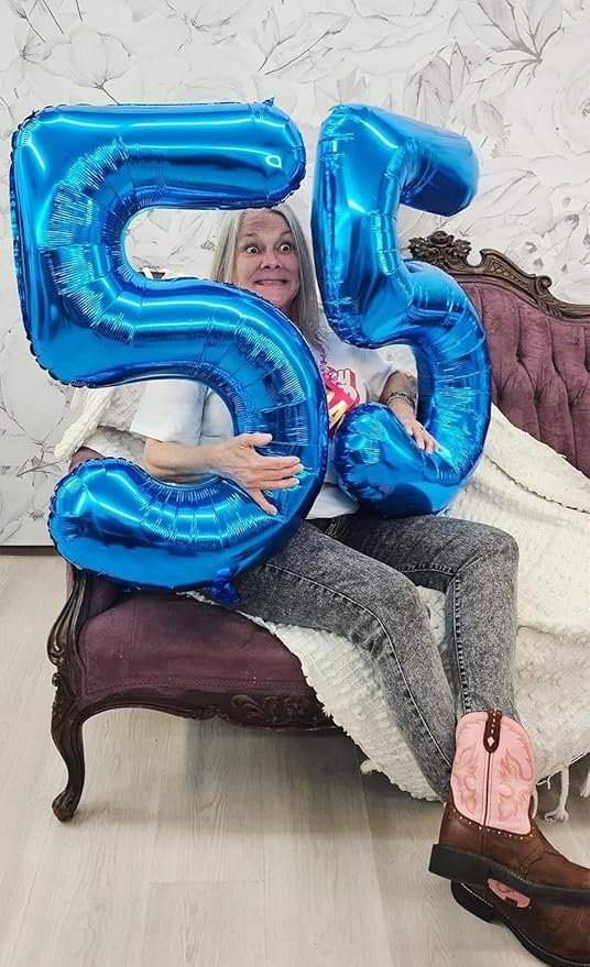 Balloon Numbers 40 Inch 5 Ballon for 5th Birthday Decorations, 15 25 35 50 Big Dark Blue Number Balloons for Wedding Photo Shoot Party Decor