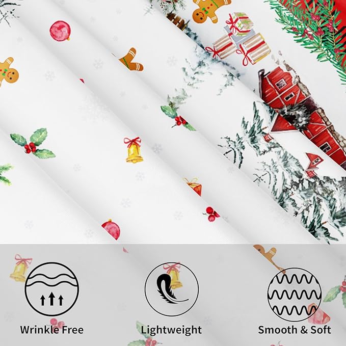 Merry Christmas Tablecloth Round 60 Inch Snowman Winter Table Cloth Washable Black Red Buffalo Plaid Snowflake Christmas Table Cover for Kitchen Dinner Room Holiday Party Indoor Outdoor Home Decor