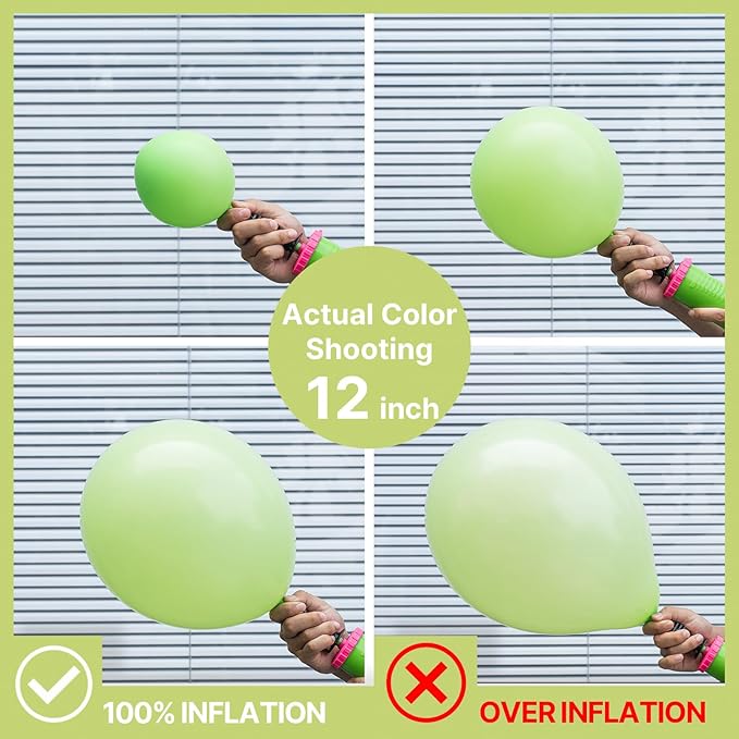 PartyWoo Lime Green Balloons 140pcs Different Sizes of 18 12 10 5 Inch Light Green Latex Balloon Arch Kit for Wedding Birthday Dinosaur Jungle Golf Football Theme Party Decorations Green-Y6