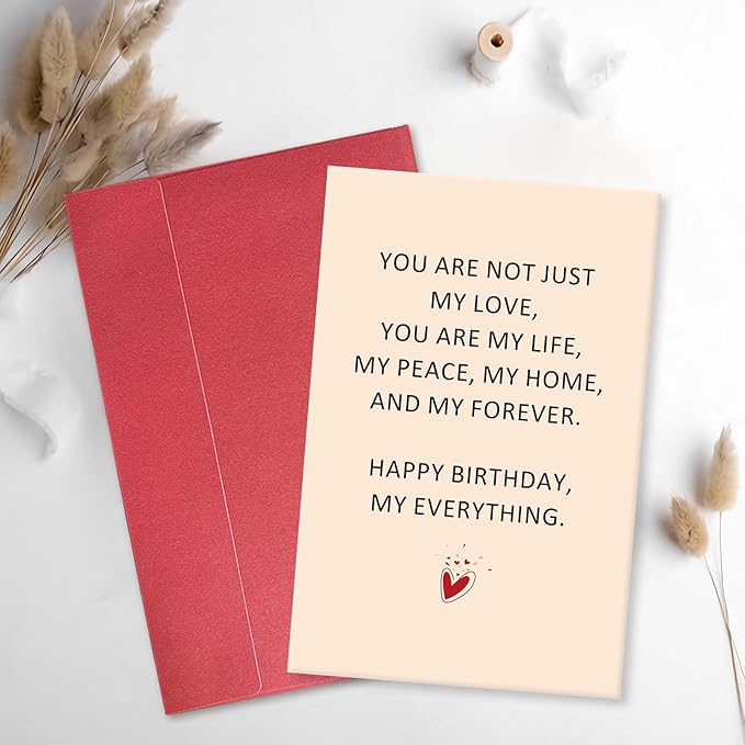 Romantic Birthday Card for Husband Wife, Happy Birthday Card for Boyfriend Girlfriend, Sweet Bday Gift for Woman Man