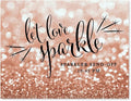 Andaz Press Personalized Wedding Party Signs, Glitzy Rose Gold Glitter, 8.5x11-inch, Let Love Sparkle, Sparkler Send Off, 1-Pack, Bokeh Colored Party Supplies, Custom Made Any Time