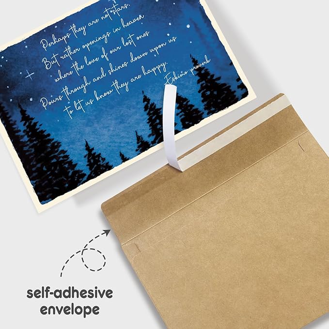 Poem Sympathy Card for Him Her, Heartfelt Condolence Card for Loss, Bereavement Cards Gift for Men Women, Perhaps They Are Not Star