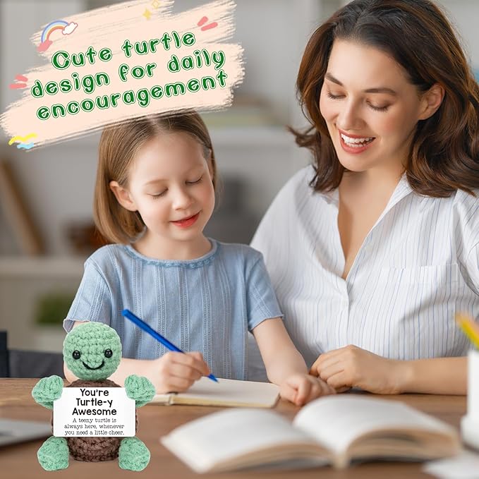 Mini Funny Turtle Easter Basket Essentials Stuffers for Teens Easter Gifts for Kids Teen Girls Boys, Birthday Gifts for Women Men Mothers Day Graduation Teacher Appreciation, Positive Emotional Turtle