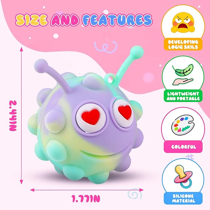 36 PACK Animal Pop Balls Party Favors for Kids, 3D Pop Fidget Balls Toys Bulk, Gifts for Boys & Girls, Goodie Bag Stuffers, Pinata Stuffers, Treasure Box Toys, Prizes for Kids