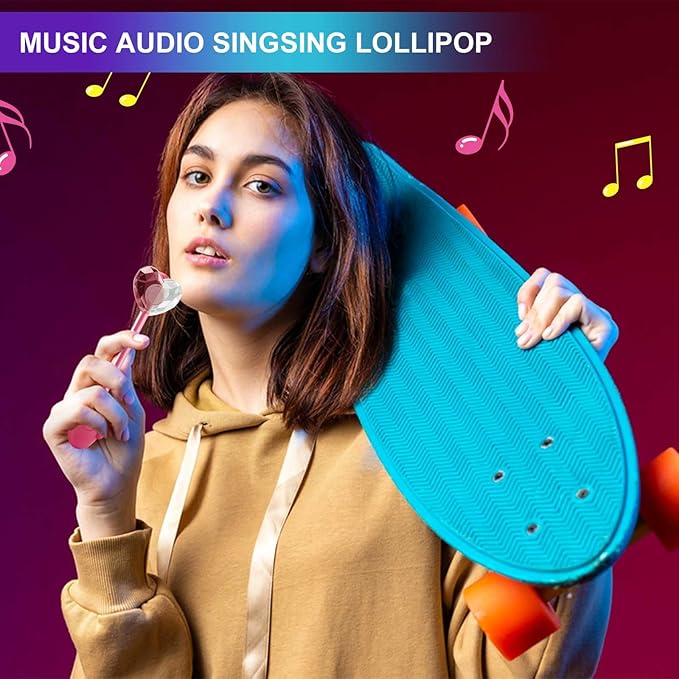 AMOS TastySounds Audio Lollipop 2-Pack Combo - Strawberry & Blacberry Flavors, Bone Conduction Music Candy with Earbud Design