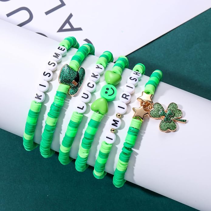 Surfer Heishi Bracelets for Women Stackable Rainbow Vinyl Disc Clay Beaded Stretch Bracelets Elastic Layering Friendship Bracelets Boho Summer Beach Jewelry