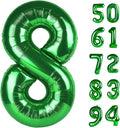 Green 8 Balloon, Number Balloons 40 Inch, 8th Birthday Decorations for Boys Girls, Green Birthday Balloons, Party Supplies, Number 8 Balloon, Games Theme Decorations