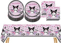41 pcs Pink Cat Party Decoration Hello Cat Pink Kite Including 1pc Tablecover 20 pcs 7 inches Plates and 20 pcs 6.5 inches Napkins Cat Theme Birthday Party Decoration Favor Sets (41pcs purple)