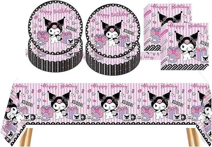 41 pcs Pink Cat Party Decoration Hello Cat Pink Kite Including 1pc Tablecover 20 pcs 7 inches Plates and 20 pcs 6.5 inches Napkins Cat Theme Birthday Party Decoration Favor Sets (41pcs purple)