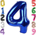 40 Inch Night Blue Number 4 Balloon, Giant 4 Number Balloons for 4th Birthday Decorations, Party Supplies for Baby Boy Girl, Night Blue Party Decor