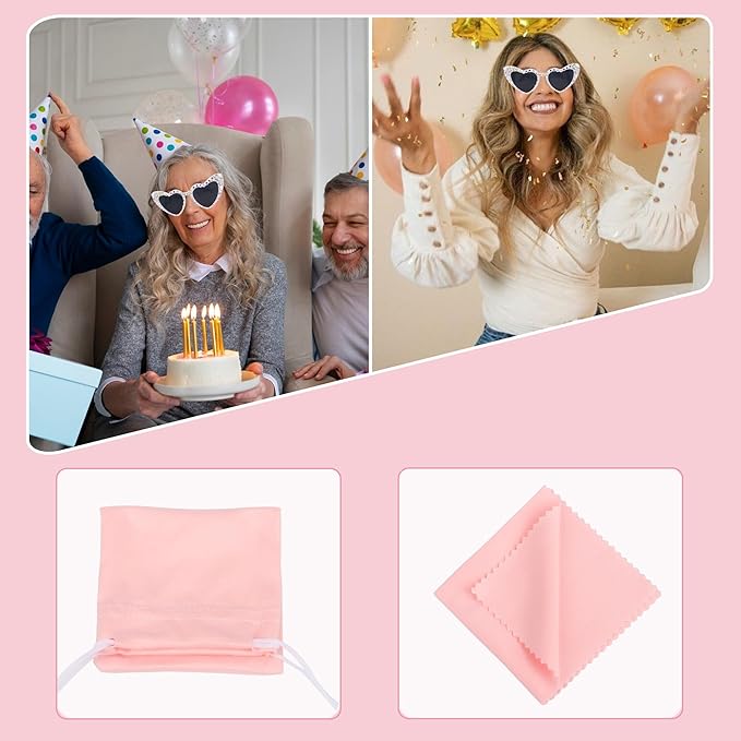 Retirement Party Decorations - Retirement Glasses for Women, White Heart Happy Retirement Eyeglasses Party Supplies, Funny Farewell Retired Party Sunglasses Photo Props Decor