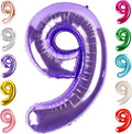40 Inch Purple Numbers 9 Balloon, Balloons Decorations for 9 19 90 Birthday Party, Engagement, Wedding, Graduations, Photo Shoot Supplies