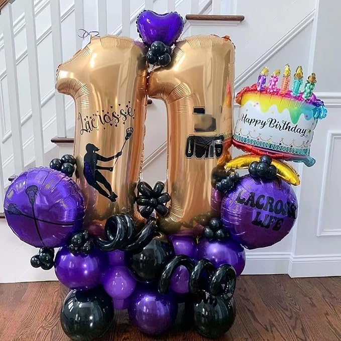 Purple and Black Balloon Garland Arch Kit, Black and Purple Balloon Garland Kit, 100 Pcs Latex Balloons Different Sizes 18/12/10/5 inch for Graduation Wednesday Themed Party Decorations