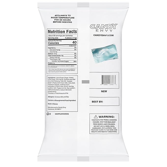 Candy Envy - Baby Boy Buttermints - 13 oz. Bag - 100 Individually Wrapped Candy Mints - Baby Shower Favors