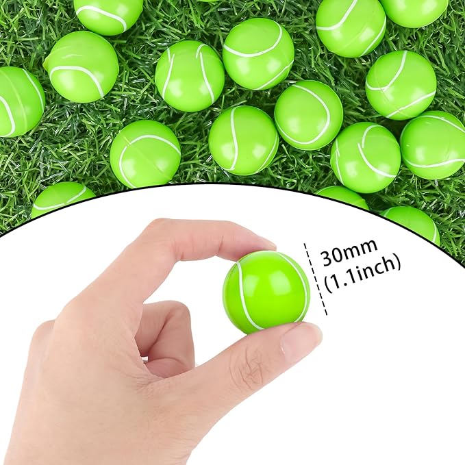 24 Pcs Tennis Bouncy Balls for Kids, 32mm Rubber Bounce Sport Balls Bulk for Party Favors, Goodie Bag Fillers, Easter Gift Bag Stuffers, Basket Stuffers, Classroom Prizes, Carnival Party Supplies