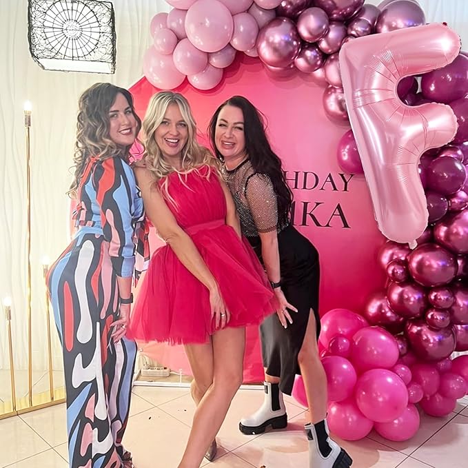 TONIFUL 40 Inch Large Pink Letter F Balloons Giant Foil Mylar Alphabet Balloon for Birthday Party Anniversary Baby Shower Wedding Supplies Decorations