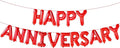 KatchOn, Red Happy Anniversary Balloons Banner - 16 Inch | Happy Anniversary Decorations | Red Happy Anniversary Backdrop