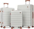 Hulsin Luggage Sets Clearance 3 Piece Hardside Suitcase with Wheels, 20/24/28 inch Rolling Luggage Set for Women, Hard Shell Travel Suitcases with TSA Lock(Silver, 3PCS Set)
