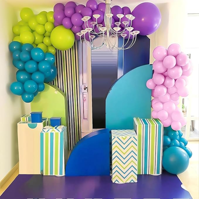 GRESATEK Monster Balloons Arch Garland Kit, Monster Cartoon Inc Balloons Party Decorations, Purple Green Blue Pink Teal Blue Balloons Arch for Monster Theme Birthday Baby Shower Party Decor