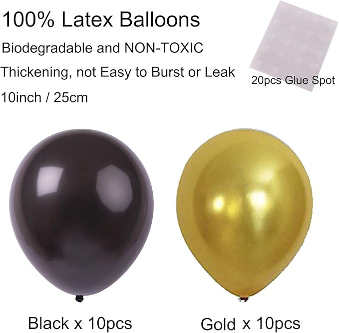 ZERODECO Graduation Decorations, Black and Gold Congrats Grad Banner Paper Pompoms Hanging Swirls Graduation Confetti Paper Garland Party Balloons for Grad Party Decoration Supplies