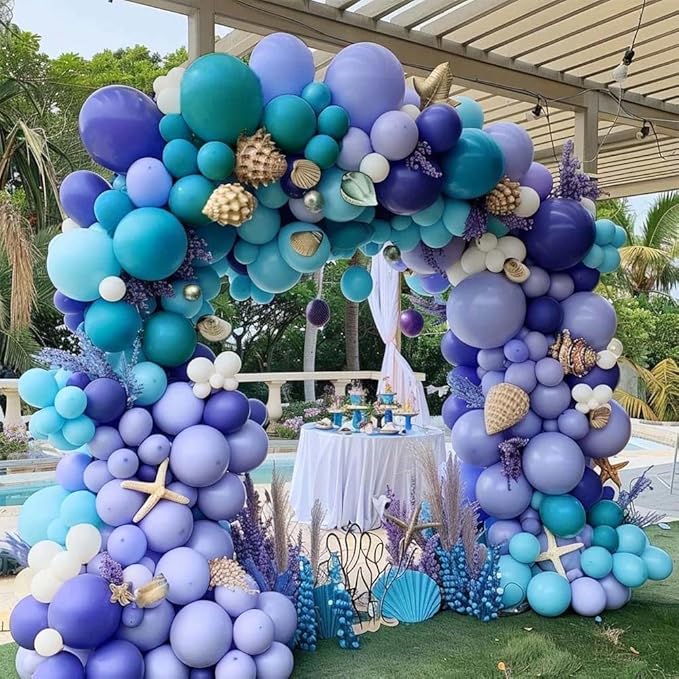 Teal Balloons Turquiose Double Stuffed Balloon Garland Arch Kit Latex Different Sizes For Birthday Baby Shower Dolphin Mermaid Engagement Anniverasry Party Decoration