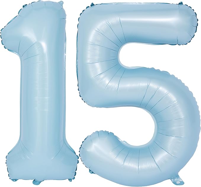 40 In Matte Blue Number Balloons Helium Foil Mylar Balloon Birthday Party banquet Decoration Digital 15