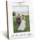 Engagement Couples Newlyweds Picture Frame 4x6, Engagement Gifts for Couples, Just Engaged Gift, Wedding Gifts for Newlyweds Bride Groom, Engaged Couple Picture Photo Frames for Desk Shelf Decor