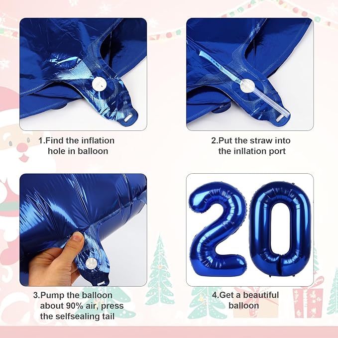 Number 2026 Balloons, 40 Inch Number Balloons, New Years Decorations, 2026 Navy Blue Balloon for Graduation Happy New Year and 2 6 20 26 Birthday Parties