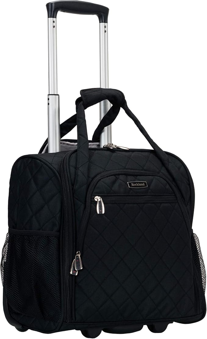 Rockland Melrose Upright Wheeled Underseater Carry-On Luggage, Black
