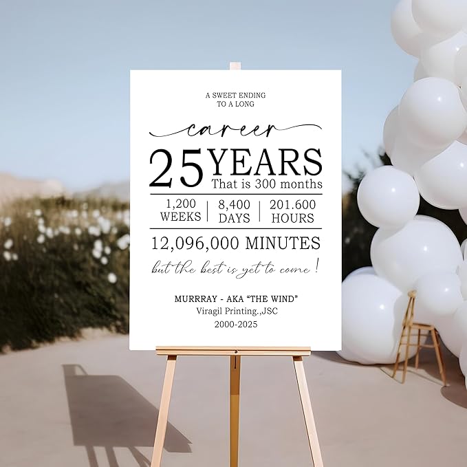 A Sweet Ending To A Long Career, Custom Retirement Party Welcome Sign, Retirement Celaebration Gift Sign, The Best Is Yet To Come, Custom Name & Date - Multiple Sizes