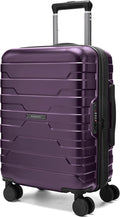 BAGSMART Carry On Luggage 22x14x9 Airline Approved with Spinner Wheels,Lightweight 20 Inch Luggage with TSA Lock,Expandable Hard Shell Carry On Suitcases for Men Women,Purple