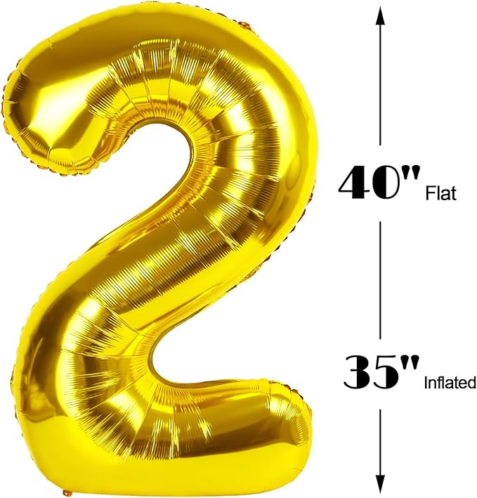 40 Inch Big Gold Number 22 Balloon Birthday Decoration, Numbers 22 Helium Balloons 22 Celebration, Boy Girl Baby Anniversary Party Graduations Supplies Decorations
