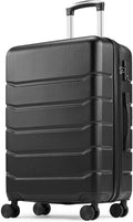 Sweetcrispy Carry on Suitcase, Luggage with Spinner Wheels, Hard Shell ABS, TSA Lock, 28 Inch Black
