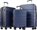 OLIXIS 3-Piece Suitcase Set, Hardside Luggages with Spinner Wheels, Lightweight ABS Hard Shell Travel Luggage, Expandable Carry-On Suitcase with TSA Approved Lock–Blue(20+24+28 Inch)
