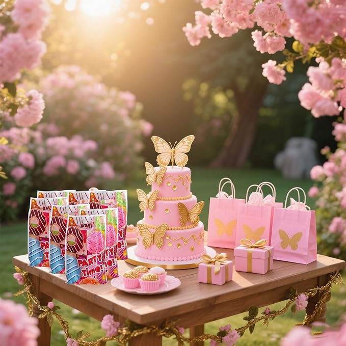 YYaaloa 30pcs Goodie Bags Party Favor Bags Donut Plastic Candy Gift Bags Bulk for Birthday Baby shower Return Gift (Donut 30pcs)