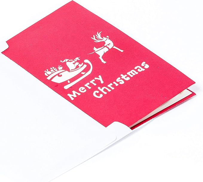 Christmas Pop Up Cards. This Set of 3D Greeting Cards are a Perfect Way to Say Thank You (5 Pack Christmas- Assorted)