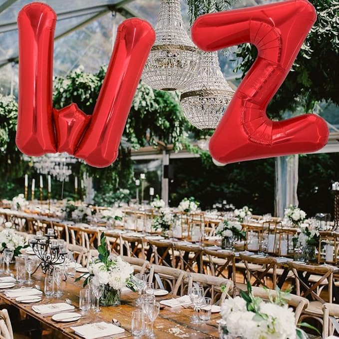 TONIFUL 40 Inch Large Bright Red Letter Balloons A-Z, Giant Jumbo Helium Foil Mylar Big Letter Z Balloons for Birthday Party Anniversary Wedding Decorations