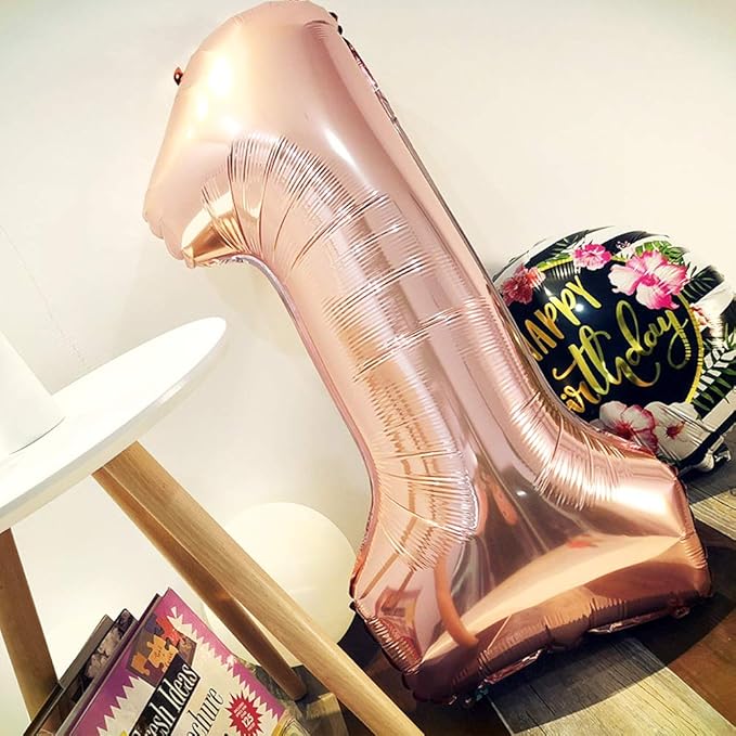 Juland Rose Gold Number Balloons Large Foil Mylar Balloons 40 Inch Giant Jumbo Number Balloons for Birthday Party Decorations 11