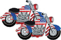 Set of 2 Patriotic Motorcycle 45" Foil Party Balloons