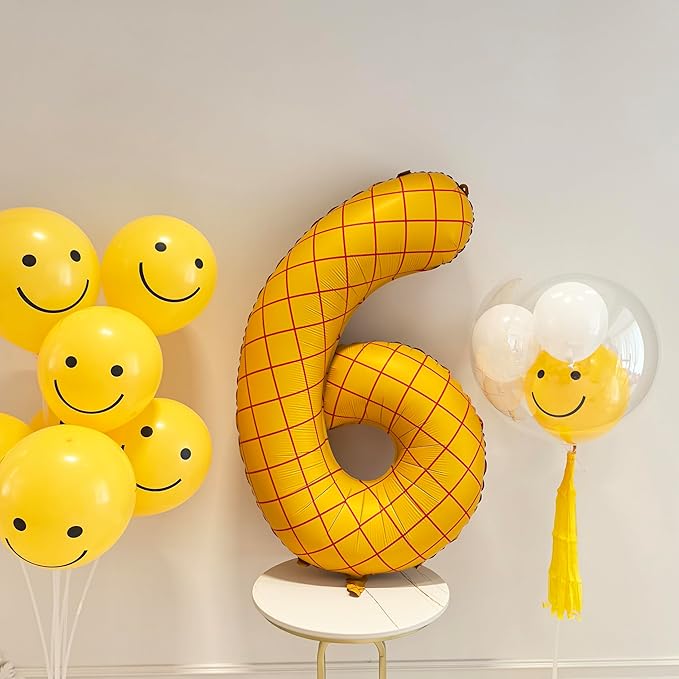40" Matte Yellow Balloons Toy Inspired Story Theme party Supplies, Number Birthday Decoration, Cowboy Decorations Western, Cowgirl Party Balloon Digital 6