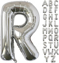 KALOR 40 Inch Silver Letter R Balloons Jumbo Foil Mylar Helium Big Balloons for Birthday Party Anniversary Baby Shower Supplies
