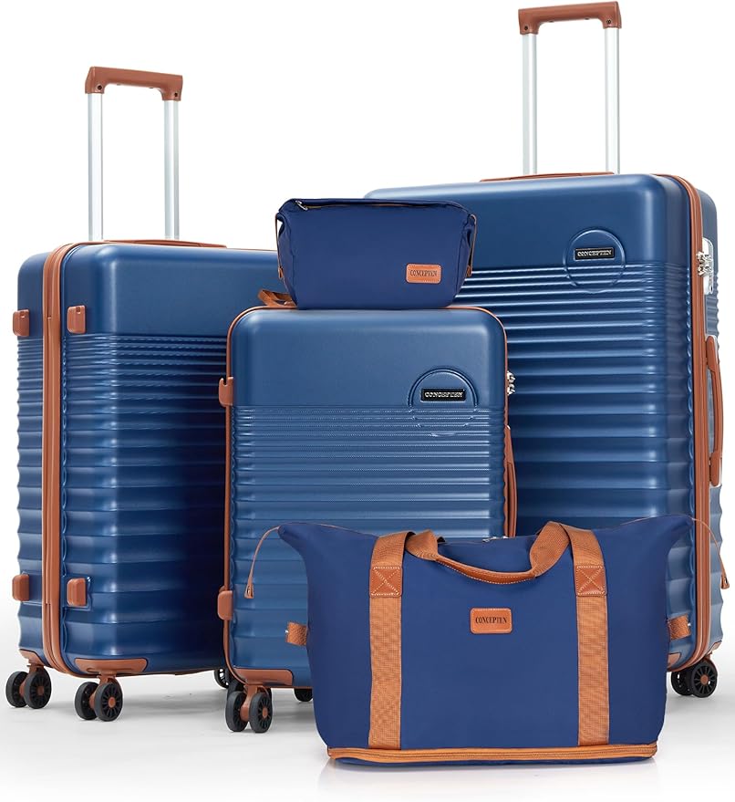 CONCEPTEN Luggage Sets 5 Piece, Suitcases with Wheels, Hardshell Suitcase Set, ABS Carry on Luggage Set with TSA Lock, Travel Luggage