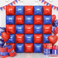 Red and Blue Square Foil Balloons Wall, Double Sided Chrome Deep Blue Red Balloons Tunnel Arch Kit Backdrop for Boys Birthday Graduation 4th of July Nautical Party Theme Decorations